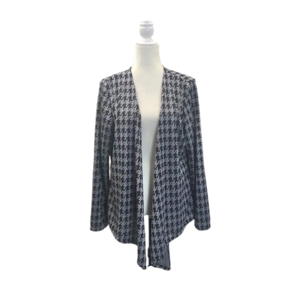 BFA Classics Women's XL Houndstooth‎ Cardigan Sweater Open Front Dressy Top